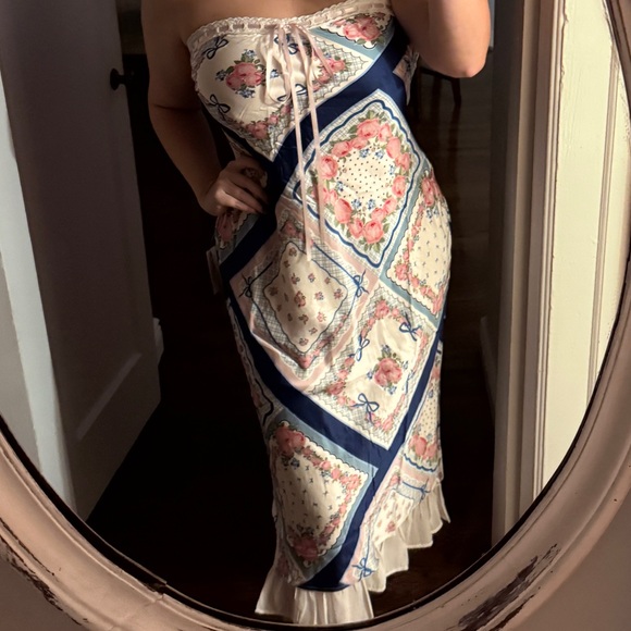 For Love & Lemons Daisy Mae Strapless Midi Dress - Picture 2 of 4